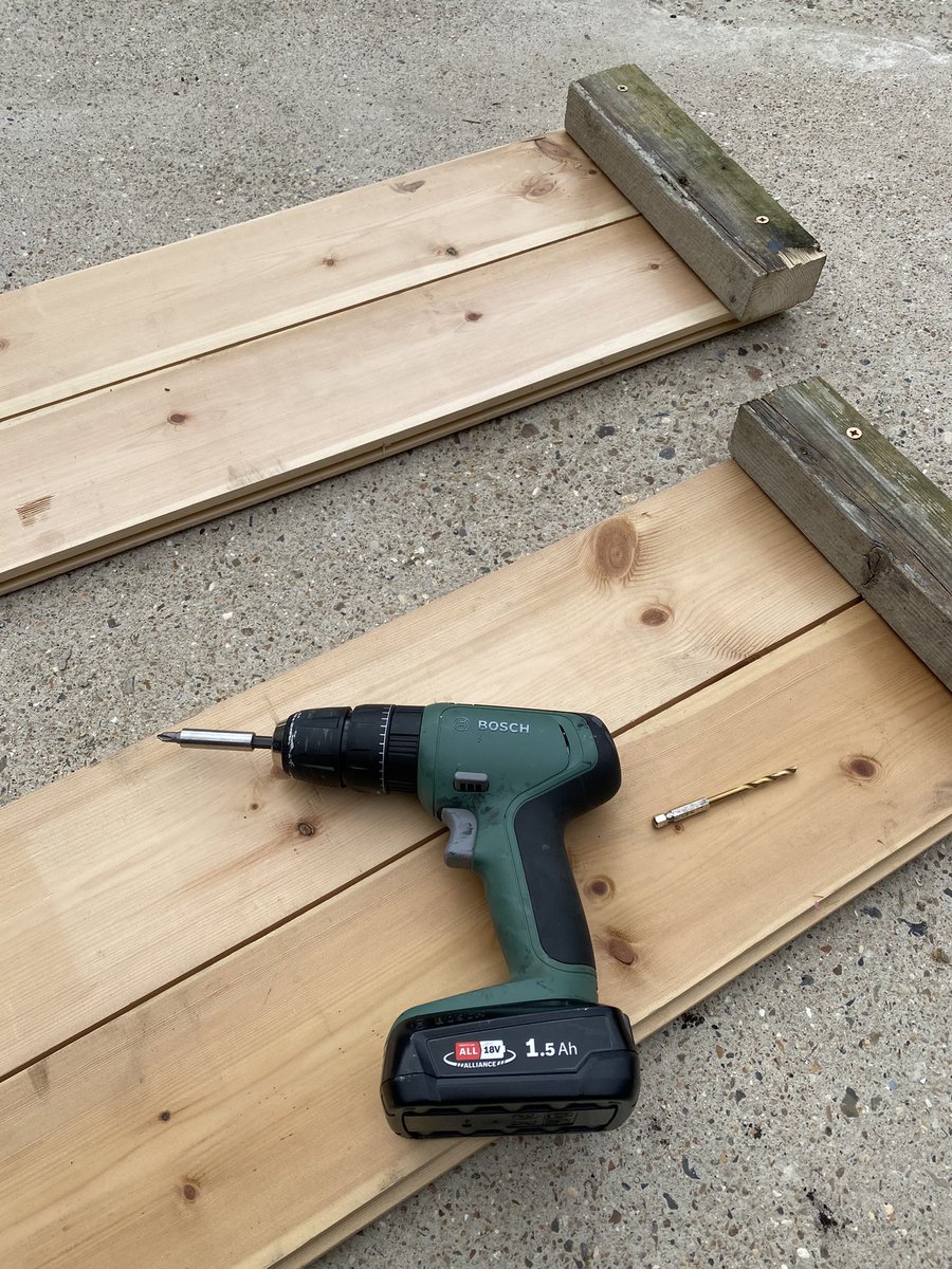 acserrao76's tweet photo. Sun is out so that means only one thing #DIYW ♿️ ‘Do it your way’ has gone outside 😎
Trying to make a flower box for #allotment. Definitely weaker from #COVID so getting some help with power tools as hands shaking. Using @BoschUK Drill and a @BlackAndDecker circular saw https://t.co/RwBggRvHJk