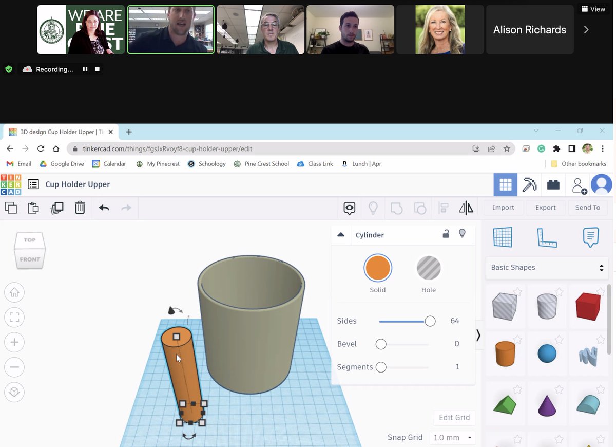 PCInnoInstitute's tweet photo. Real-world application of STEM skills - measuring objects to design and print cup holders, ring holders and more with ⁦⁦@tinkercad⁩ at the ⁦#PCInnoInstitute #STEM https://t.co/iOoy2FePHX