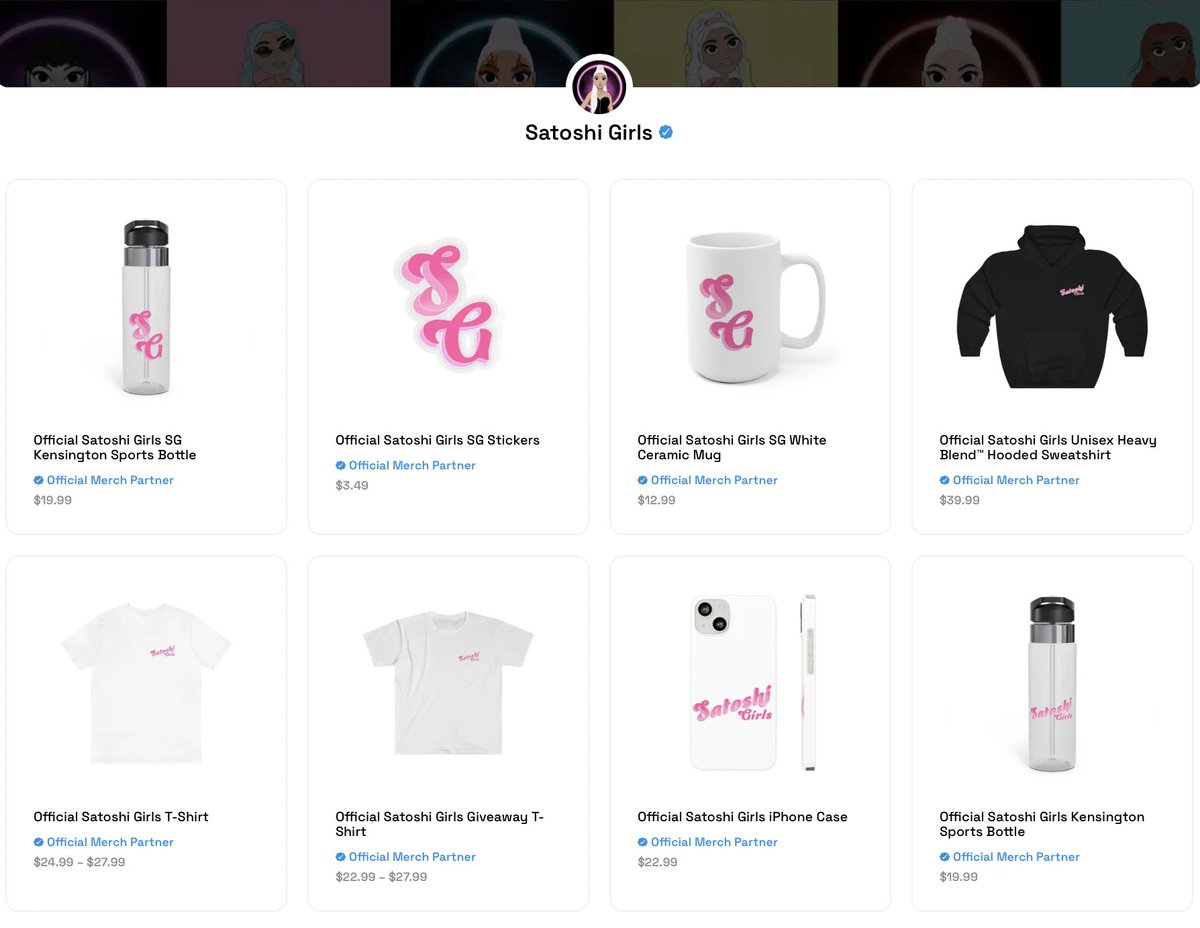 💫OFFICIAL SATOSHI GIRLS MERCH!💫

Our official store in now LIVE on Maddies.co!

Purchase can be made in cash OR CRYPTO!🥳
Shop the full range here👇
maddies.co/official/satos…

#SGFamily #NFT #NFTs #NFTmerch #NFTCommunity