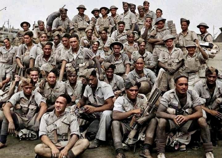 Colorised pic of 28 Maori Battalion