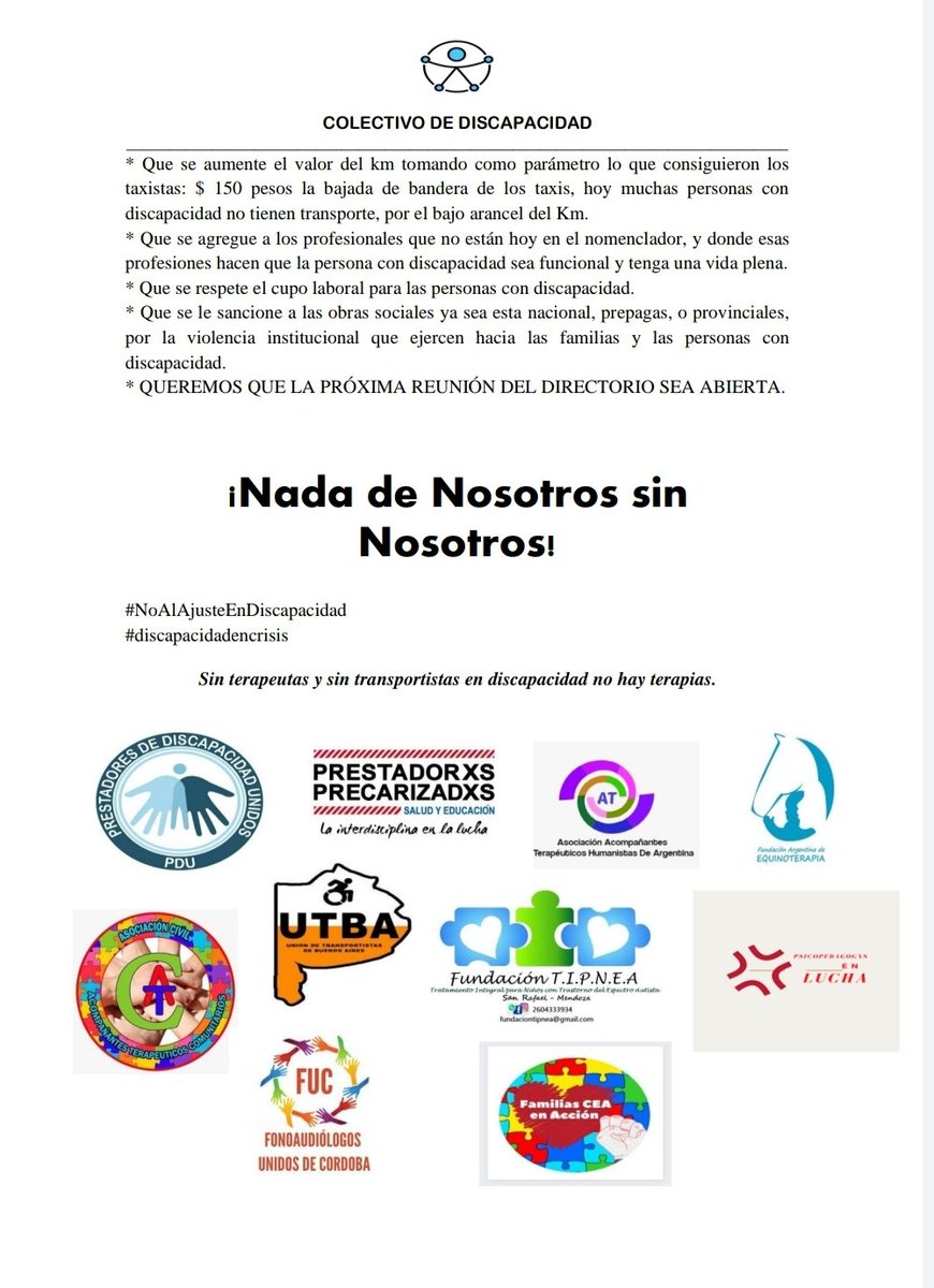 kriskobicho's tweet photo. El 28/4 Movilización Nacional de Discapacidad. 
No podemos seguir permitiendo tantos atropellos en el área. 
Sumate. Dejemos de ser un colectivo invisible para el Estado. 
@canal26noticias @_IPNoticias @cronica @edufeiok @carola_amoroso @GuilleLobo @telefe @alferdez https://t.co/6N1e1LgZHp