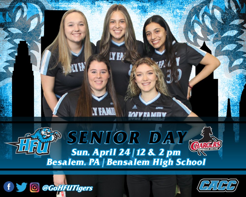 GoHFUTigers's tweet photo. GAME DAY! Holy Family softball host Dominican College in a conference doubleheader starting at 12 pm at Bensalem High School. Our softball seniors will be honored between games 1 and 2. 

Live Stats - https://t.co/pUGfGTRdNu

#HFUSB #HFUTigers https://t.co/cnUa6kS3a7