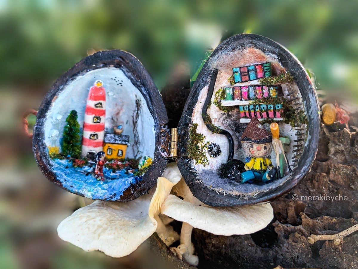 merakibyche's tweet photo. Excited to share this item from my #etsy shop: Mini wooden doll and a lighthouse inside a nutshell, tiny mermaid, little miniature houses, collectible wooden toys, lighthouse figure #tinymermaid #whimsicalgift #microwalnut #piratedollmini #seaoceandiorama https://t.co/aMJPbQinC8 https://t.co/7hvJGTmiOP
