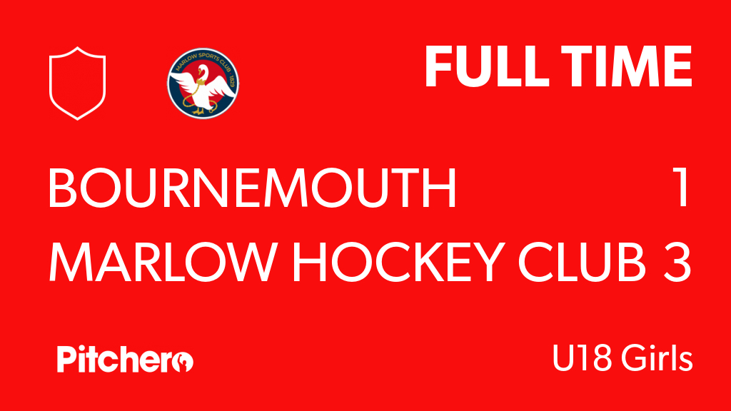 MarlowHC's tweet photo. FULL TIME: Bournemouth 1 - 3 Marlow Hockey Club
#BOUMAR #Pitchero
https://t.co/5YESmqSpfH https://t.co/Rce7DhlAW3