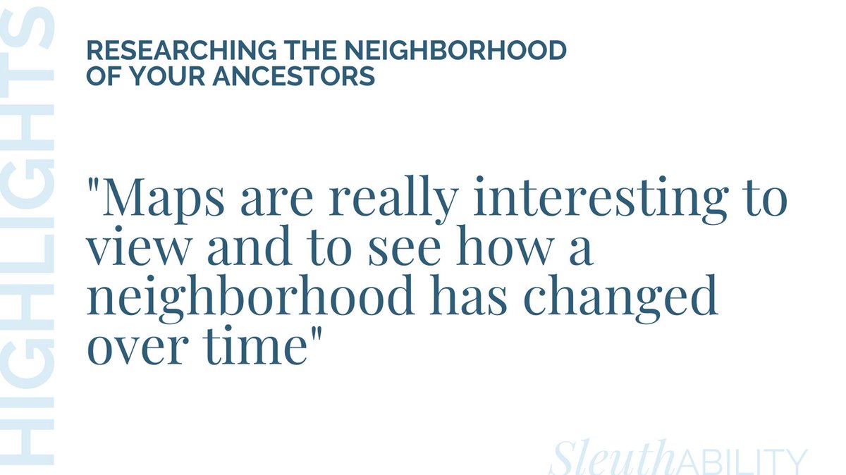 #Sleuthability highlights.

@janehalloryan outlines the value of using the FAN (Family, Associates and Neighbors) in #genealogy research.

To catch this talk and others (through to April 30), more info may be found here: sleuthability.heysummit.com

#neighbors #maps #familyhistory