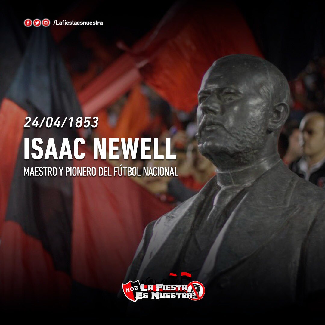 @ Fiestaesnuestra:  
Un 24 de Abril de 1853 nacía Isaac Newell, pionero del fútbol nacional 🔴⚫️🇦🇷

#IsaacNewell
#PioneroDelFutbolNacional #HerederosDeIsaac #Pioneros #Newells #CANOB #LaFiestaEsNuestra