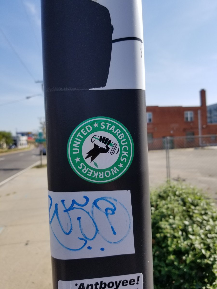 kylemmoore1990's tweet image. Supported unionizing baristas today at the Arthur Ashe Starbucks in Richmond, VA. Put up my &quot;Union Strong&quot; note on the community board next to a Bernie flyer for #UnityFest. #Virginia