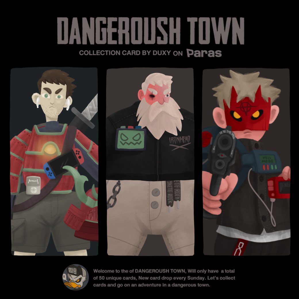 📌🔥 Drop Now  New collection 🔥📌
🦆 Dangeroush town collection card   ( 2 Near) 

🔥😙Available now only on  paras.id

Let's check it out !👉 paras.id/collection/dan…

#NFT #NFTs #NFTTHAILAND #NFTCommunity #nftcollector #PARASnft #paras  #NEARnft #NEARcollector