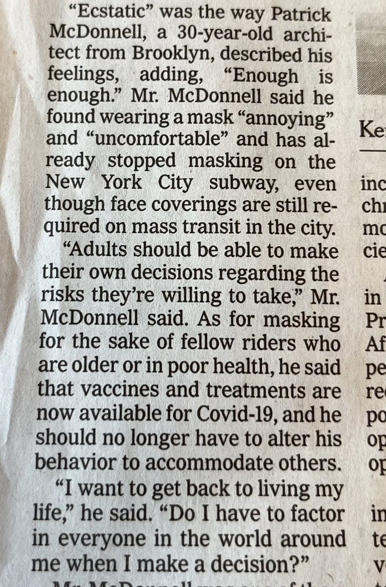 Who is this architect Patrick McDonnell making us look so selfish?  Gotta love that last line. Kudos to the <a href="/nytimes/">The New York Times</a> for the not-so-subtle trolling.