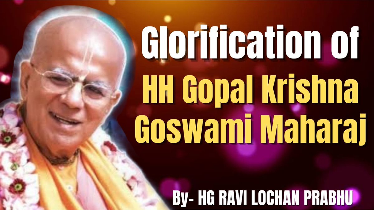 ISKCON_Dwarka's tweet photo. Glorification of HH Gopal Krishna Goswami Maharaja
Play now - https://t.co/MpzfPjuG09
#RaviLochanPrabhu #ISKCONDwarka #ISKCON #Devotee #DevoteeAssociation #Attract #Mercy #Problem #Solution #HareKrishna #Krsna #Mahamantra #bhagavadgita #youtube #spiritual #knowlede #world https://t.co/O5VbtRWYZ6
