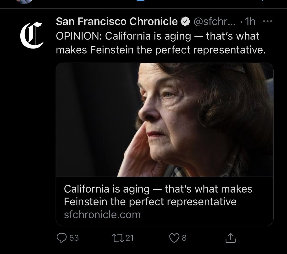 citizenj17's tweet photo. As you drink your morning coffee this #SundayMorming, ponder on @sfchronicle’s opinion. 🤔🤔 The line between the Chronicle and @TheBabylonBee is very, very thin. #SanFrancisco https://t.co/J3Wc4AaAxG
