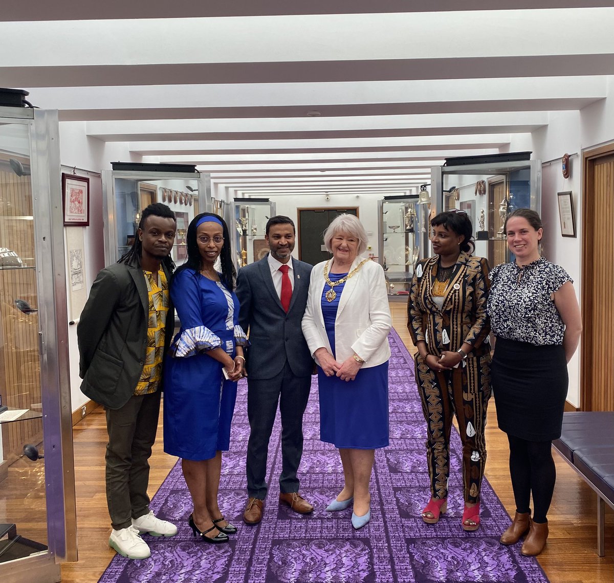 H4bibRahman's tweet photo. Delighted to welcome the members of North East #Rwandan Association (NERA) and @CathJGilbert the chair of Isham Foundation with my Gateshead friend and Mayor Dot Burnett discussing #Rwanda #TutsiGenocide https://t.co/2fgUN0K0Qs