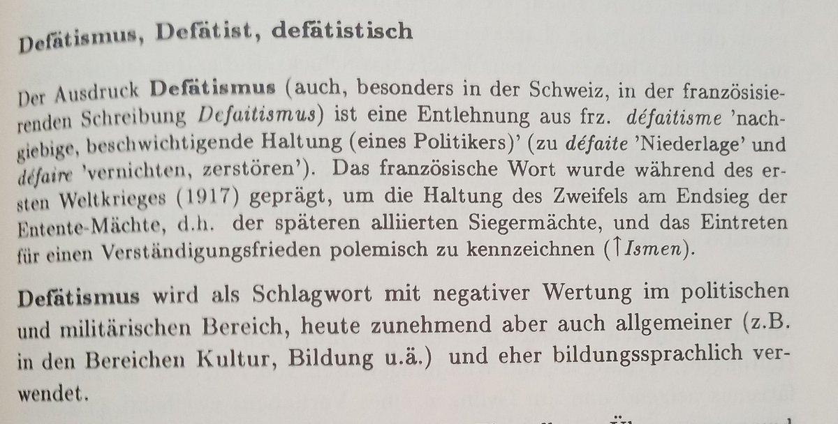 Helena Budde (@buddehel) on Twitter photo Aus der Reihe brisante Wörter:
#Defätistisches Denken führt zu negativen Erfahrungen in der realen Lebenswelt.
#brisant #Wörter #Gedanken
- Strauß, Haß, Harras: Schriften des <a href="/IDS_Mannheim/">IDS Mannheim</a> 'Brisante Wörter von Agitation bis Zeitgeist' - deGruyter Aus der Reihe brisante Wörter:
#Defätistisches Denken führt zu negativen Erfahrungen in der realen Lebenswelt.
#brisant #Wörter #Gedanken
- Strauß, Haß, Harras: Schriften des <a href="/IDS_Mannheim/">IDS Mannheim</a> 'Brisante Wörter von Agitation bis Zeitgeist' - deGruyter