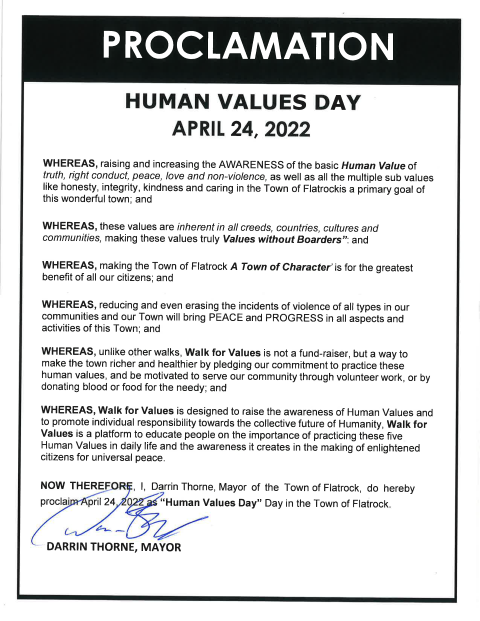 walkforvalues's tweet photo. City of Toronto  , City of Victoria , Municipality of Port Hope , Town of Ajax
HUMAN VALUES DAY ~ PROCLAIMATION ~ APRIL 24, 2022 ~
Province of BC , Province of News Brunswick  ,  Town of Flatrock , Town of Wasaga Beach

#WorldHumanValuesDay #HumanValuesDay #ValuesWithoutBorders https://t.co/zxgEnzQ6F1