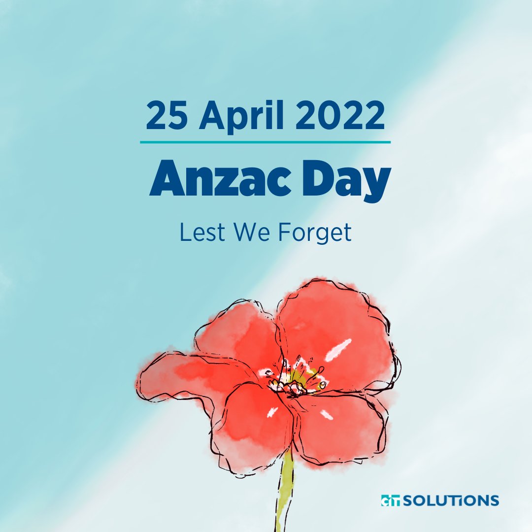 SolutionsCit's tweet photo. In commemoration of the ANZACs, lest we forget.  

#ANZAC #AnzacDay2022 #AnzacDay #LestWeForget #poppy https://t.co/DXo0KRHrpo