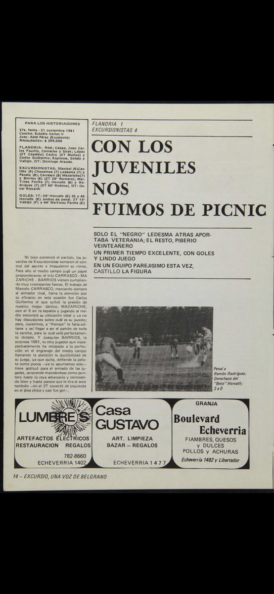 pincha_excursio's tweet photo. #ExcursioUnaVozdeBelgrano

Nro 42 / Noviembre 1981

@gblackok @excursio1910 @porexcursio @Ascenso94 @ExcursioRetro

Recordamos partidos con @PasionLama y @Carly_Flandria Cómo extraño comer abajo de la tribuna en Jáuregui https://t.co/aVbJVKjhEe