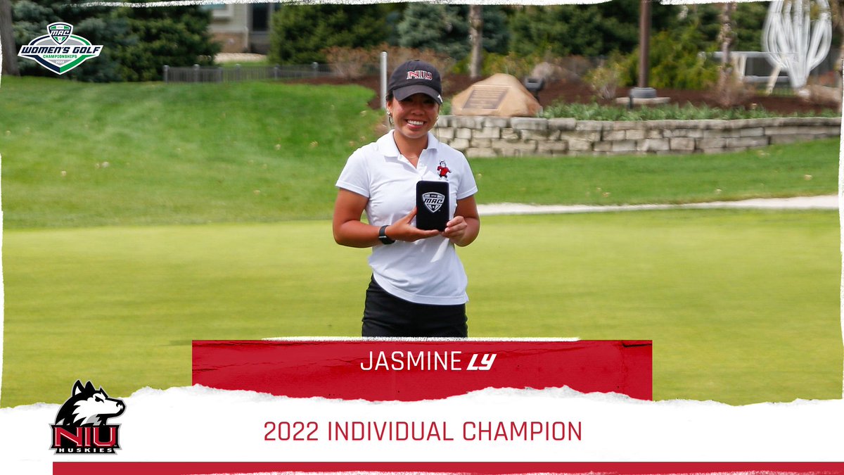 MACSports's tweet photo. Jasmine Ly becomes the FIRST EVER MAC Individual Champion for @NIUWomensgolf!🏌️‍♀️

#GoHuskies | #MACtion https://t.co/0yNYPeWqWW