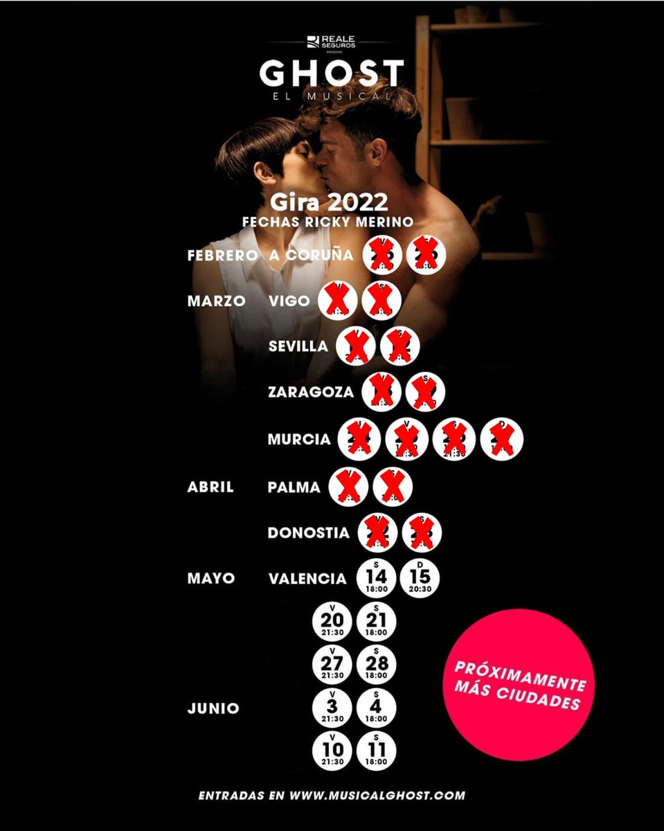 RickyMerinoAND's tweet photo. Aquí os dejamos las fechas de la gira de Ghost donde actúa Ricky https://t.co/MmaJkkORCi