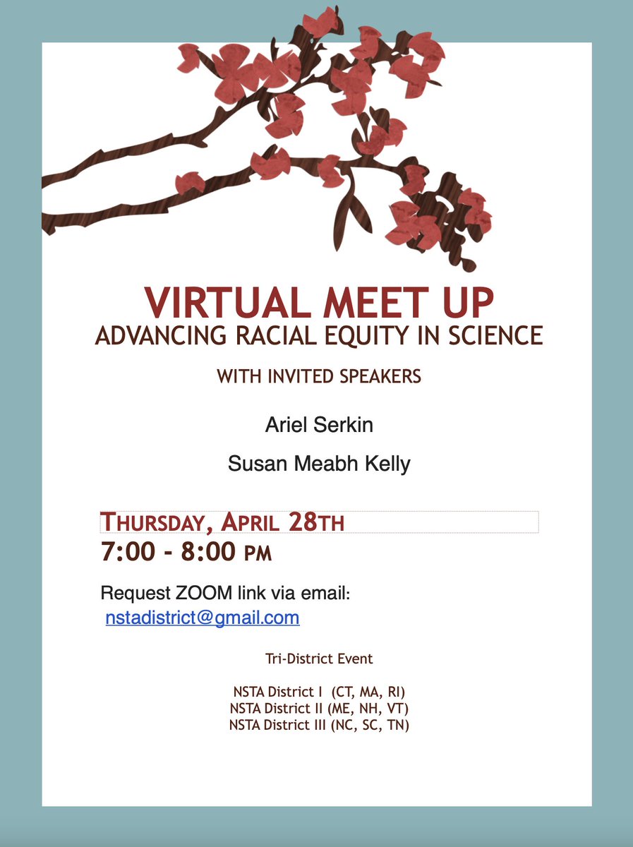 MAscienceteach's tweet image. Join MAST and NSTA Districts I, II and III for this important discussion.