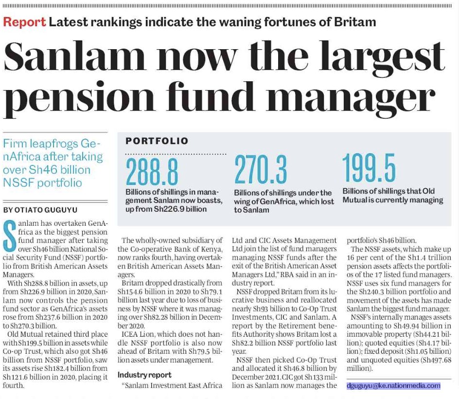 Mwango Capital on Twitter "Sanlam is the largest pension fund manager