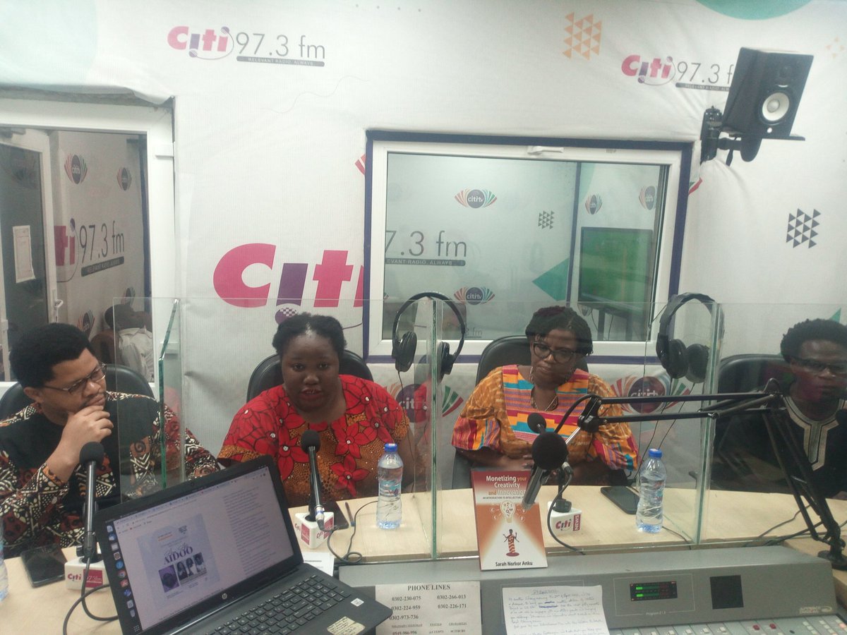 writersPG's tweet photo. In the studio: Soonest, Akumbu, Sarah, Joseph #writersproject on Citi FM https://t.co/brhWIjY5Gk