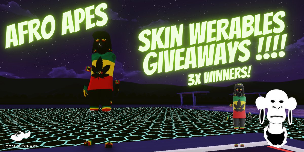 L0caldutchart's tweet photo. 😎 420 #Decentraland #Wearable #Giveaway 😎

Afro Apes × @NFTGiveawayFam

3xInvisible Rastas (Lucky)
3x winners🏆

1⃣Follow me &amp; @afro_apes &amp; @NFTGiveawayFam
2⃣♥️&amp;RT
3⃣Tag friends

⏰48h
#NFTs #NFTgiveaway #NFTcommunity #eth #NFT #Metaverse #DCL #wearables #NFTdrop #MANA #FreeNFT https://t.co/lHLKP3uzK7