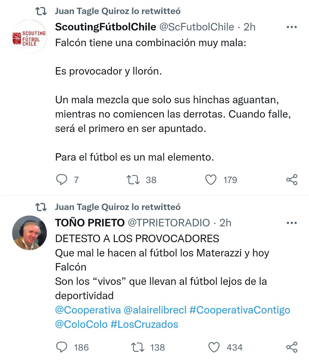 juuuliaaaaan's tweet photo. Es una vergüenza que Juan Tagle como presidente de Universidad Católica, sea capaz de retwittear algo así. 0 autocrítica, no es capaz de pedir disculpas por el comportamiento de sus hinchas, pero si puede compartir twetts que hablan mal de un jugador. De caballero no tiene nada. https://t.co/pZiCI5RVJq