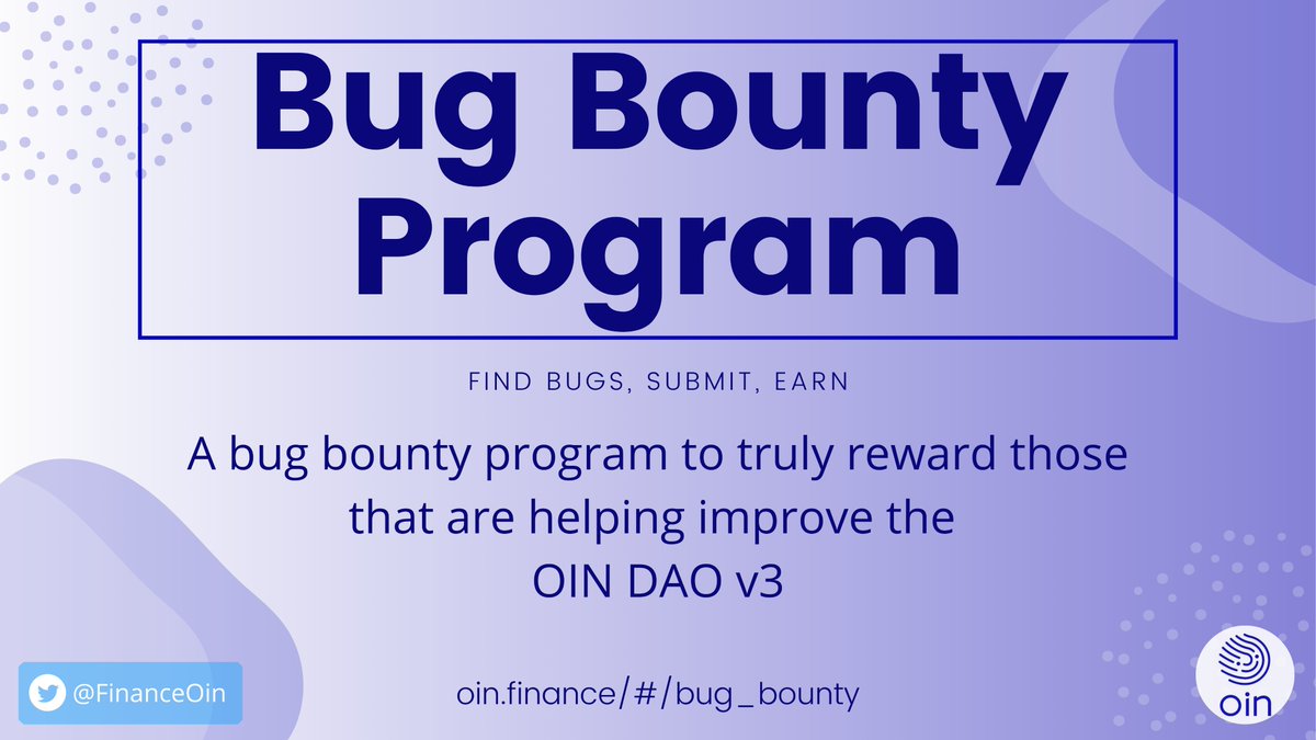 NearMultiverse's tweet photo. π£Degens #NEAR, Devs and Community! @FinanceOin have a bug bounty program to truly reward those that are helping improve the #OINDAOV3π₯
#bugbountytips #NEAR #NEARProtocol #NEARverse #Web3 #blockchain #NearCreators #NEARdevs #OINFinance https://t.co/dE93fXgDen