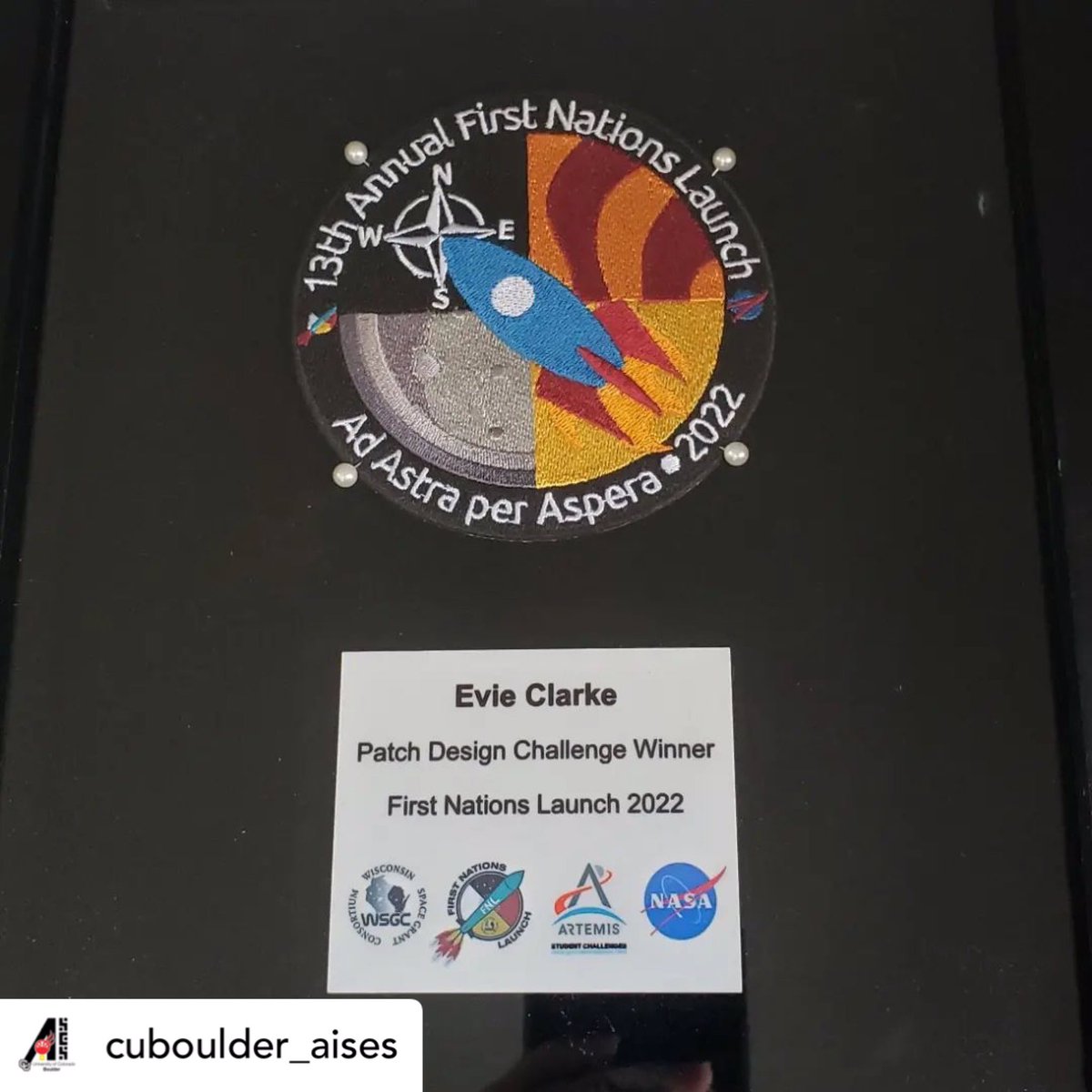 COSpaceGrant's tweet photo. First Place for Written Reports in the Moon Challenge • Second Place Overall in the Moon Challenge • Winners of the Patch Design Contest. 7 months of hard work paid off for the CU Trailblazers - paving the way for future competitions. (Copied @CUBoulderAises Insta) https://t.co/F4oL5NTLkz