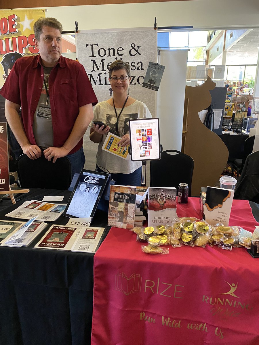 Holy crap! We sold out of more titles!  Don’t miss out!  @ToneMilazzo  @RizeRwp  @RunWildBooks @sdcomicfest #sdcomicfest #freecookies #greatstories