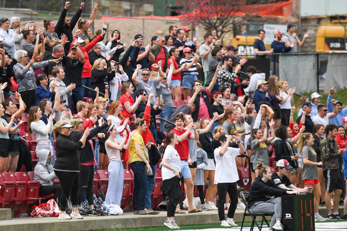 tanugent12's tweet photo. The celebration after @RavenMLAX upset the #1 ranked team in the country and winning the @kcacsports conference championship, and securing their spot in the National Tournament. Go Ravens! @ravenathletics @BenedictineKS https://t.co/DBA8FPr3xR