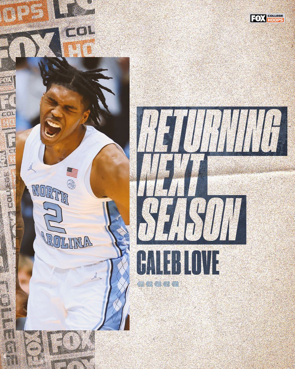 CBBonFOX's tweet photo. From Chapel Hill with Love 🔥 

@caleb2love will be back in Carolina Blue for @UNC_Basketball next season! https://t.co/7K8Wz6INPi