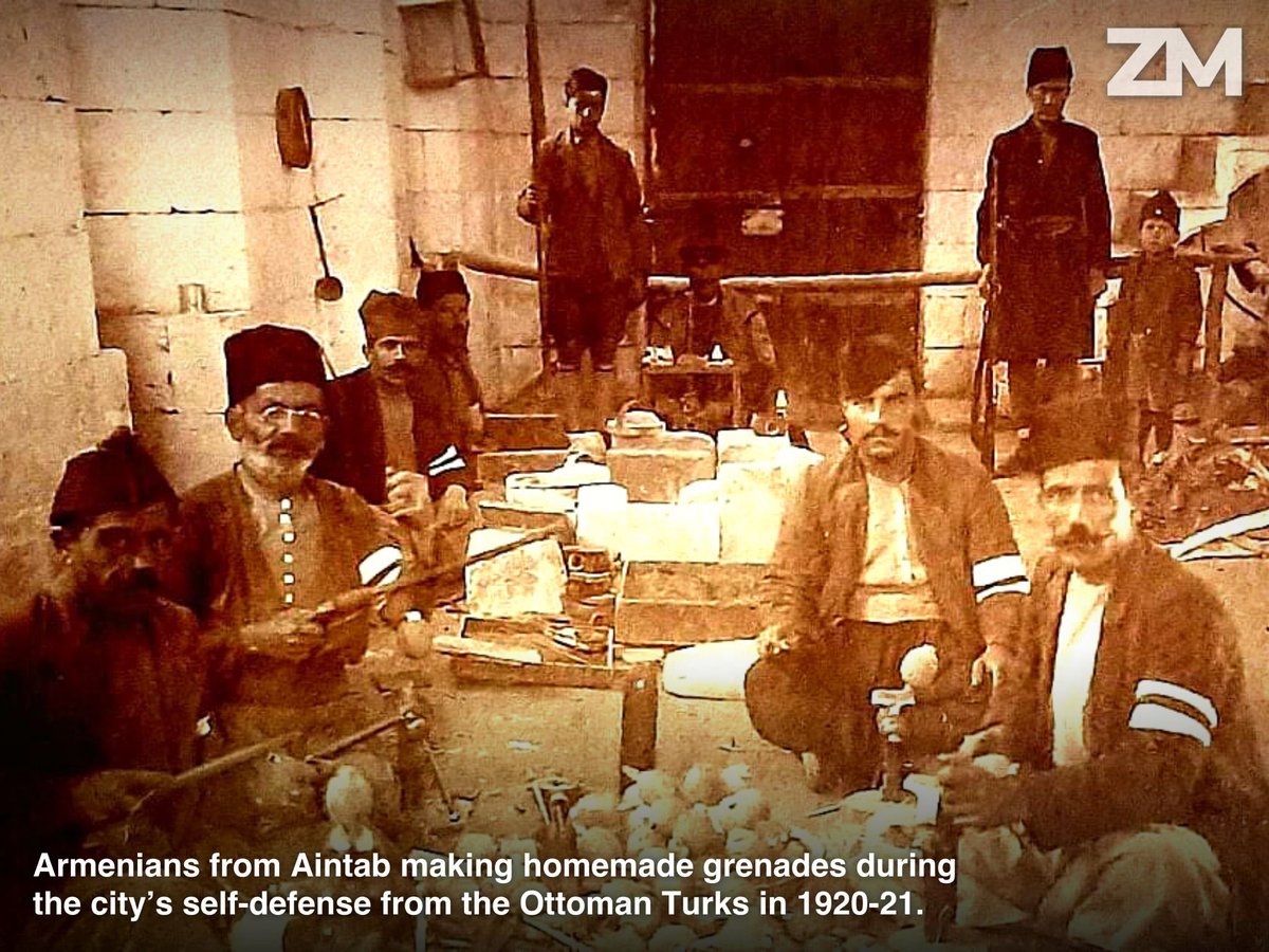 ZartonkMedia's tweet photo. Armenians from Aintab making homemade grenades during the city’s self-defense from the Ottoman Turks in 1920-21. https://t.co/0QKuRNVton
