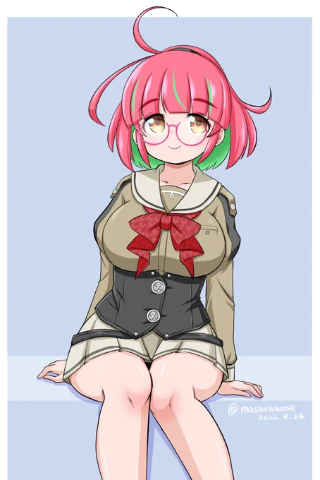 #艦これ版深夜の真剣お絵描き60分一本勝負  
#艦これ版真剣お絵描き60分一本勝負_20220424
#梅
梅ちゃん声もカワイイー 