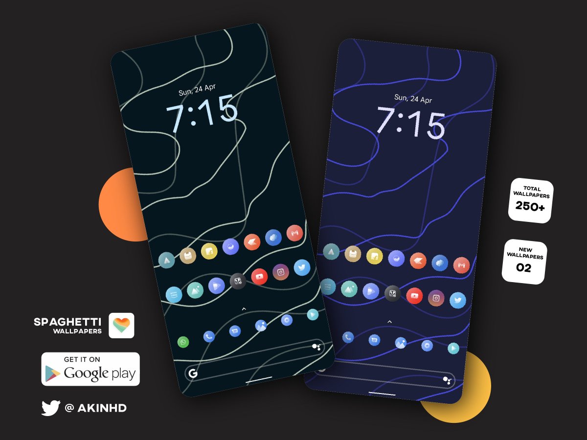 akinhd's tweet photo. Spaghetti Wallpapers 🍝

🛒 : https://t.co/d6Z07Hg0yt

- New wallpapers added
- 250+ liquify wallpapers

♥ &amp; 🔄 Appreciated

Icons are from my upcoming pack 

@MKBHD @Mrwhosetheboss @howtomen @EzTech231 @sam_beckman @TryIgnition #apps #wallpaper #Android12 #AppStore https://t.co/Wn6vdeVvQS