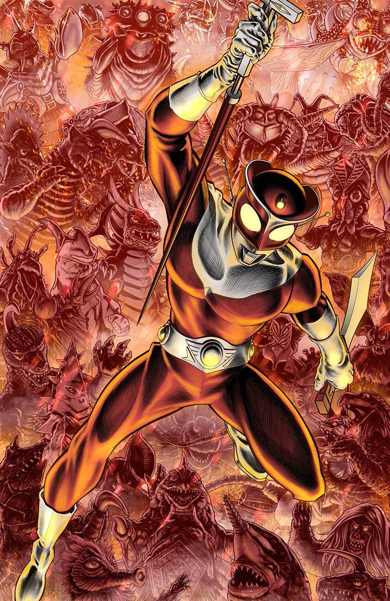 happytankcomics's tweet photo. HAPPY BIRTHDAY! 🎂 It’s Redman’s 50th Birthday! The Kaiju Hunter has been stalking his prey for 5 decades now…and his return is near! 

To celebrate, let's reveal the cover A for Redman #2 by Jolyon Yates! ✨

Preorder: https://t.co/TWtqgJRSHB

#レッドマン #レッドマン50周年 https://t.co/Q024PctW9n
