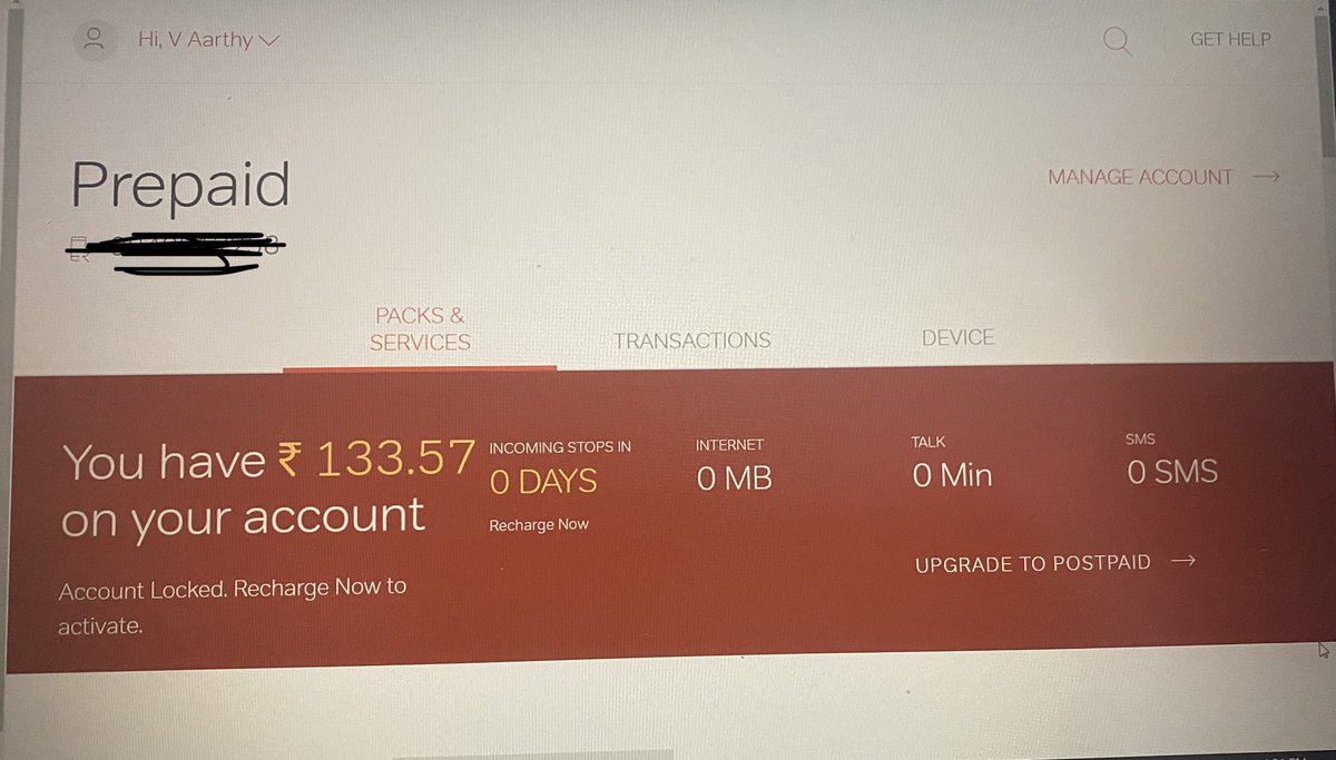 aarthy_v's tweet photo. @airtelindia  i have my #airtelprepaid number with balance of RS.133.57.  Still why my account is locked stating that no sufficient balance. Not able to connect customer care https://t.co/lVyw1gzRED
