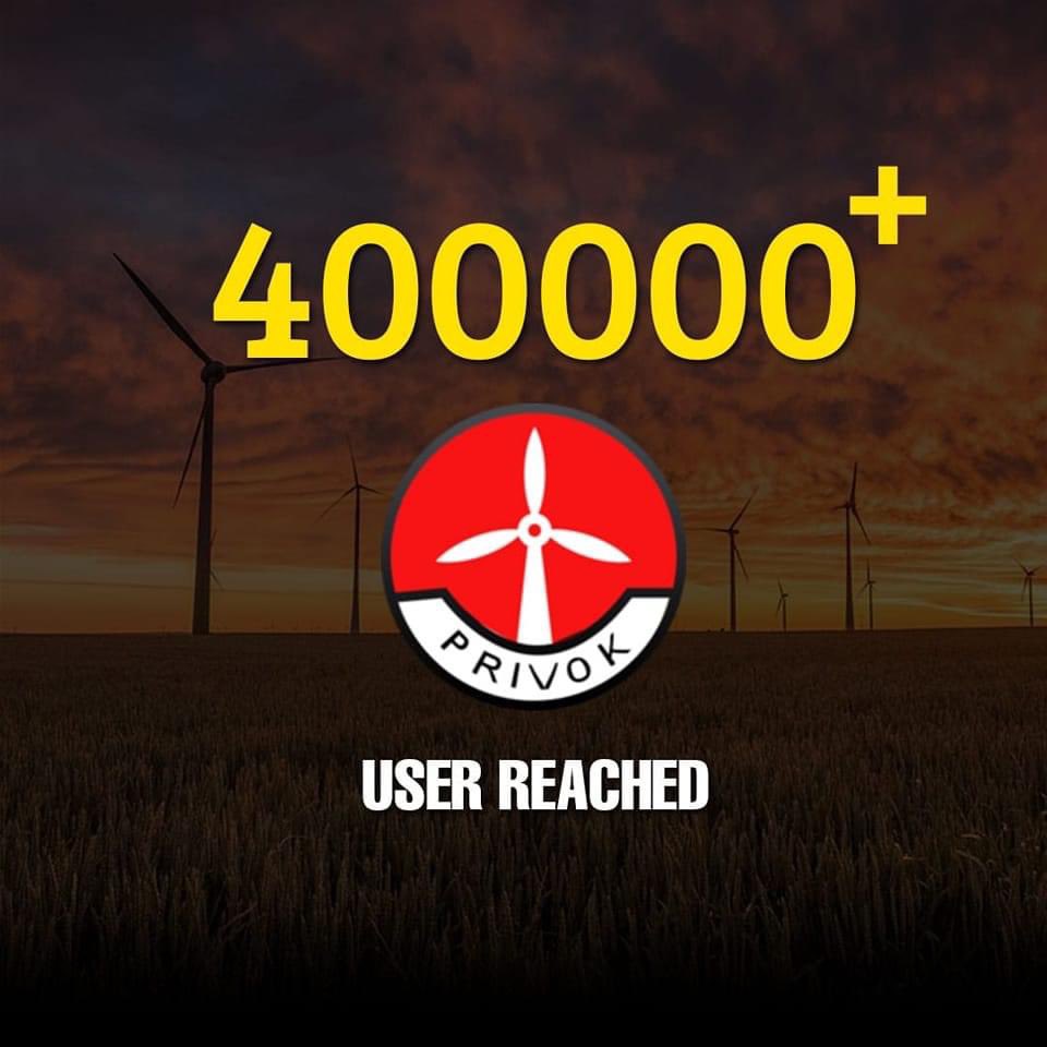 Hey Privokers
Congratulations  ! 
We Reached 400K+ Users 💕

👉 Join now: privok.in/ref/code/r1136…

Shortly will update Next mining level as per Crowd sale Roadmap (Daily mining 100 PVK Token for limited period) 🔥
#pvk #privok #privokenergy #bitcoinusa #indiabitcoin #coindcxgo