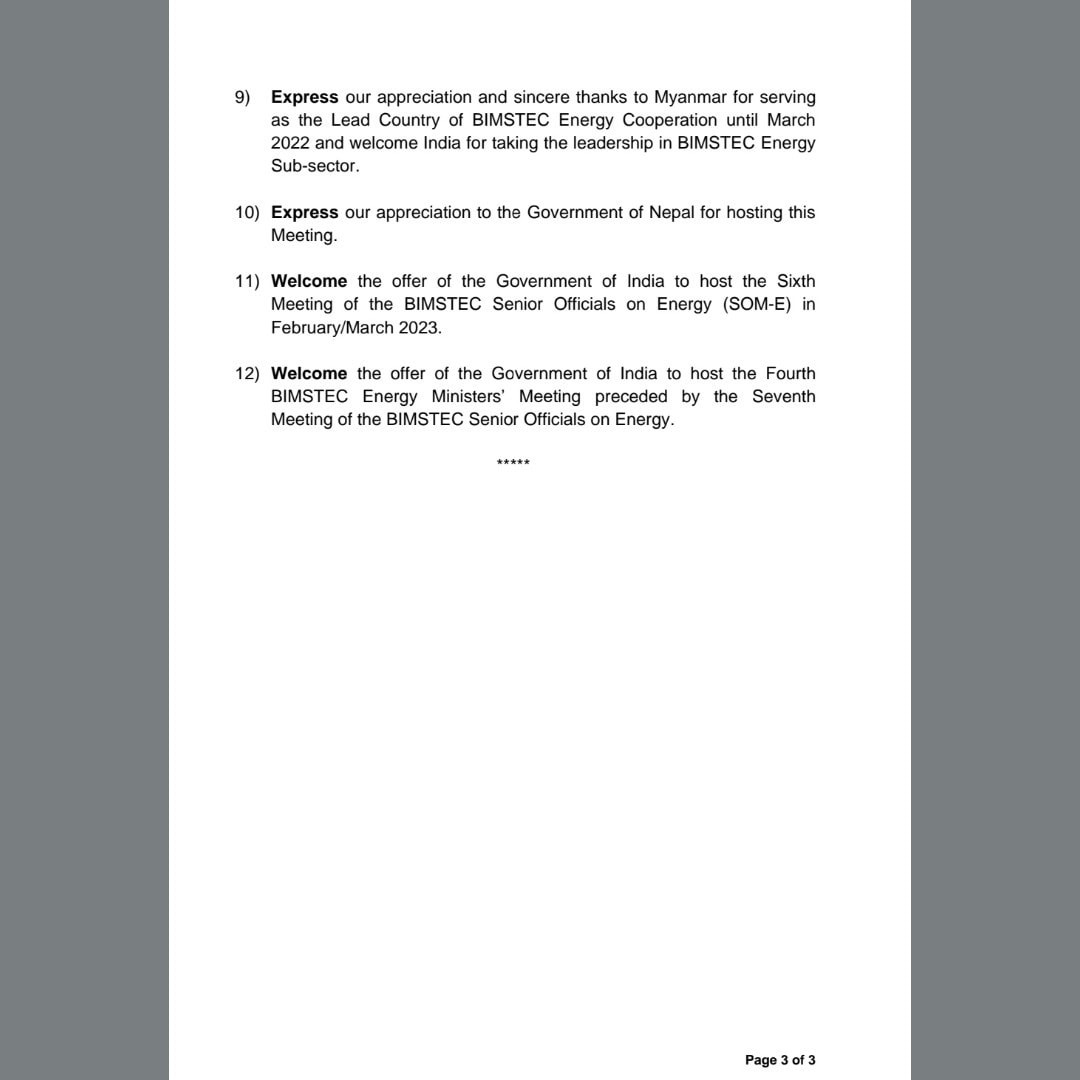 India4Myanmar's tweet photo. #BIMSTEC continues to legitimize🇲🇲Military as Govt &amp; expressed appreciation to #MOEE for being a lead energy cooperation till March 2022.

📢MOEE generates biggest income for Military to continue atrocities.
📢People of🇲🇲has called for sanction to⚡️sector

END Complicity! https://t.co/YK2DEGaDoU