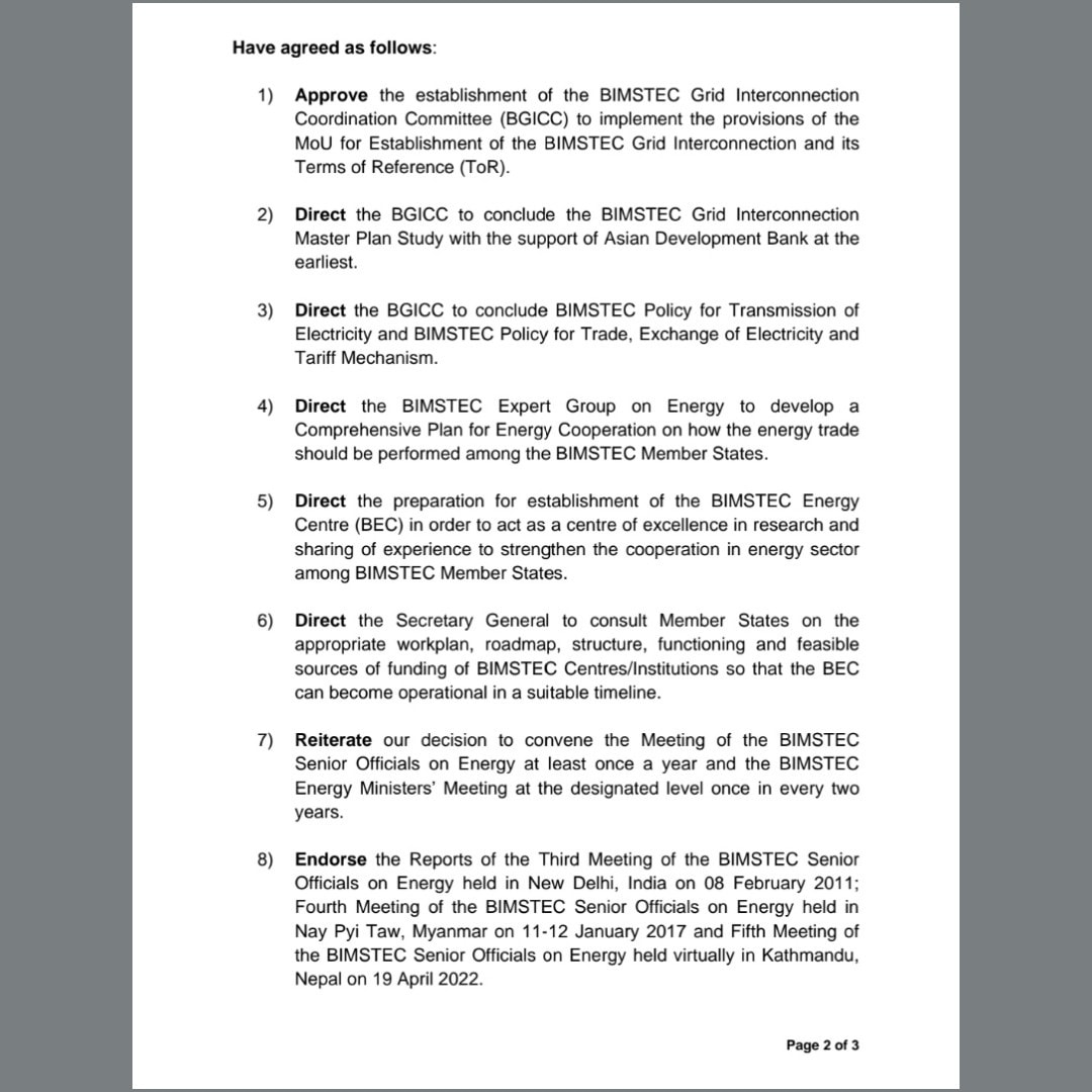India4Myanmar's tweet photo. #BIMSTEC continues to legitimize🇲🇲Military as Govt &amp; expressed appreciation to #MOEE for being a lead energy cooperation till March 2022.

📢MOEE generates biggest income for Military to continue atrocities.
📢People of🇲🇲has called for sanction to⚡️sector

END Complicity! https://t.co/YK2DEGaDoU