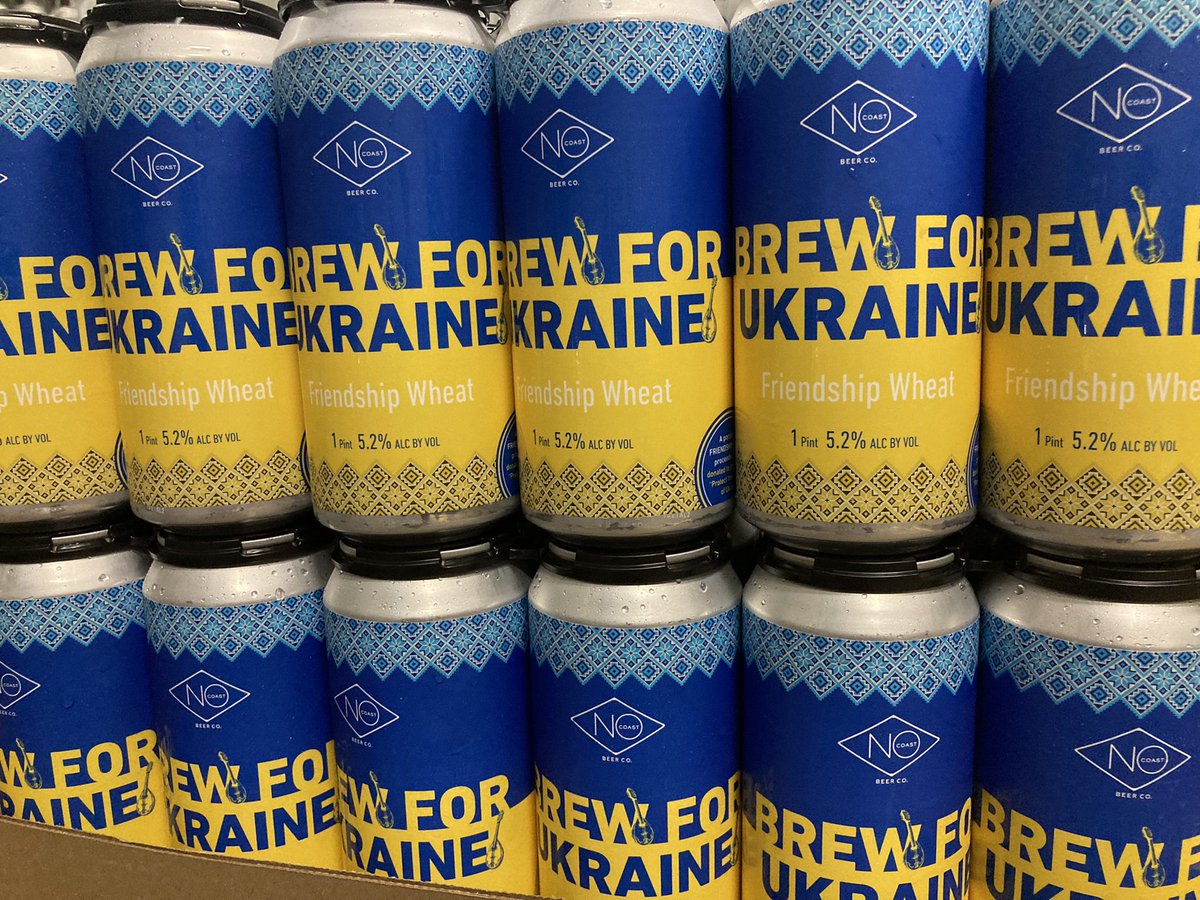 Brew for Ukraine 🇺🇦 Friendship Wheat is packaged and ready to roll. Brewed with our friends <a href="/GezelligBrewing/">Gezellig Brewing Company</a> a portion of the proceeds go to <a href="/UNICEF/">UNICEF</a> Raise a glass to help us raise some funds. #iabeer #brewforukraine #Friends  #Ukraine #FriendsOverTrends #CraftBeer #fundraising