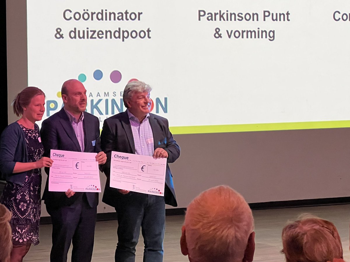 Na lange tijd terug een fysieke Wereld Parkinson Dag met o.a. prijsuitreiking <a href="/parkinsonliga/">Vl. Parkinson Liga</a> <a href="/KBS_FRB/">Koning Boudewijnstichting</a> van de geselecteerde onderzoeksprojecten aan <a href="/ugent/">UGent</a> <a href="/uzgent/">UZ Gent</a> en <a href="/UZAnieuws/">UZA</a> <a href="/UAntwerpen/">UAntwerpen</a> . <a href="/santens1/">patrick santens</a> <a href="/DCrosiers/">David Crosiers</a>