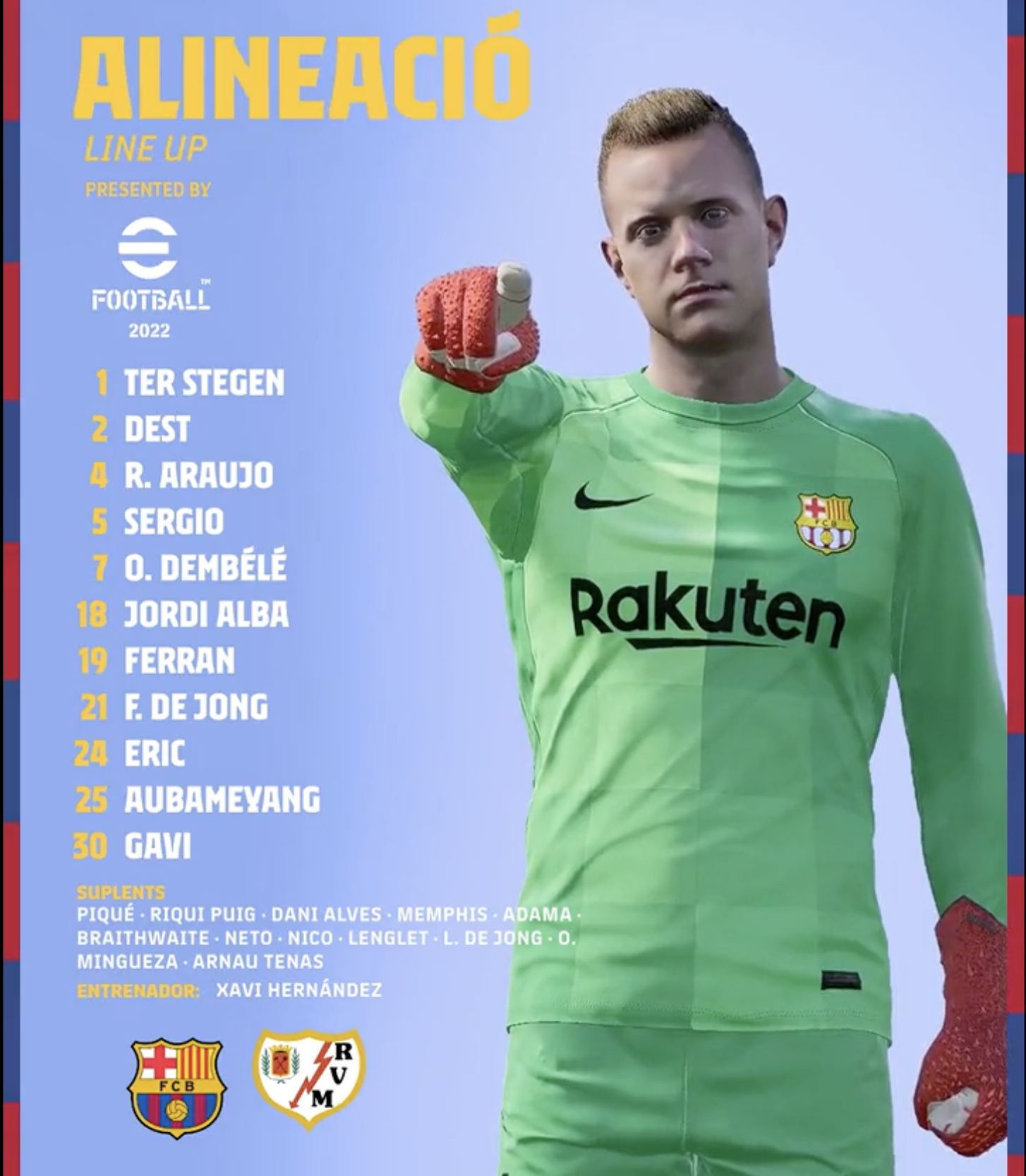 Bar a Universal On Twitter Official Barcelona s Lineup Against 