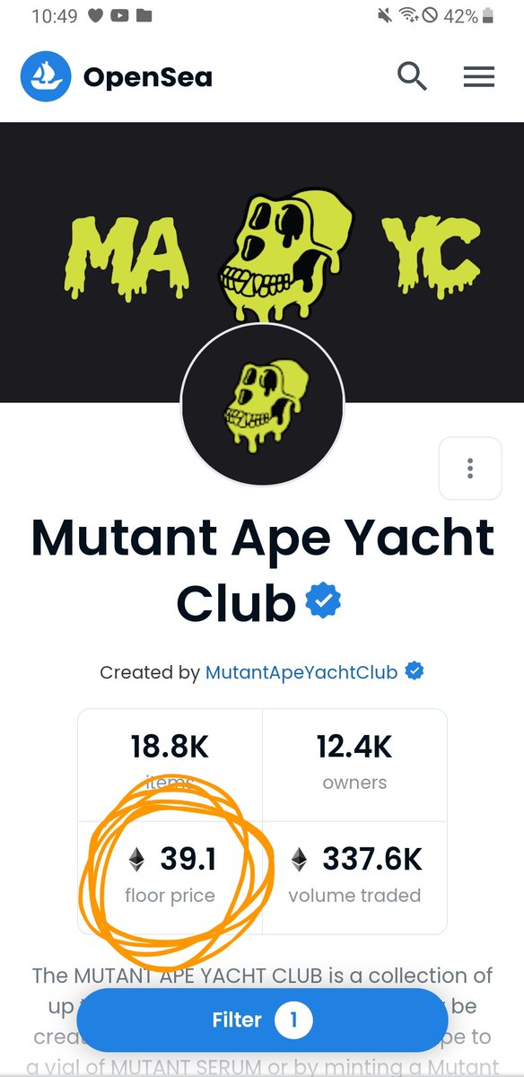 NfTscorpio's tweet photo. In Web3 I've learned never to fade #BAYC. Got my #MAYC at 13 ETH and look at it now 👇🏽👇🏽👇🏽

I have also learned that @PiratesMeta gives me BAYC vibes.  NFA just my observation. https://t.co/ucdNMV2bDU