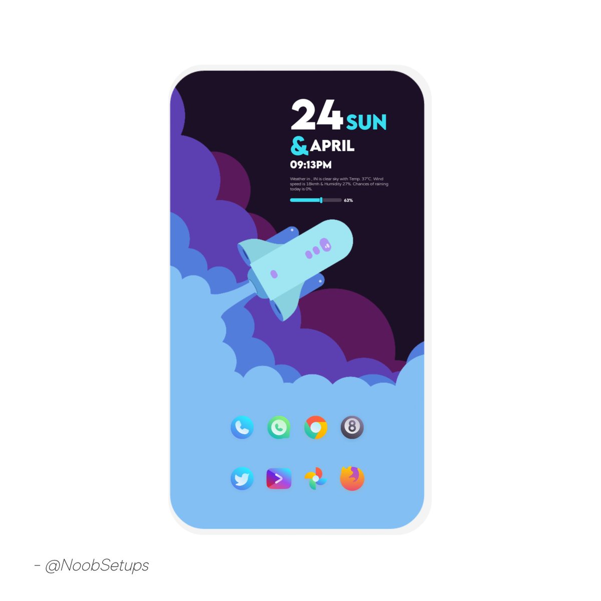 NoobSetups's tweet photo. Rocket     🚀
              
     🚀

                    🚀

↘️ Gummy
   @itsCrx 

↘️ Floral KWGT
   @theandrofreak 

↘️ WallRod
   @MathyWallrod 

↘️ Template
   @SachinXpert

💬 ❤️ 🔄

#NoobSetups 4
#aahomescreens 
@AndroidAuth https://t.co/oZwIl8DnEX