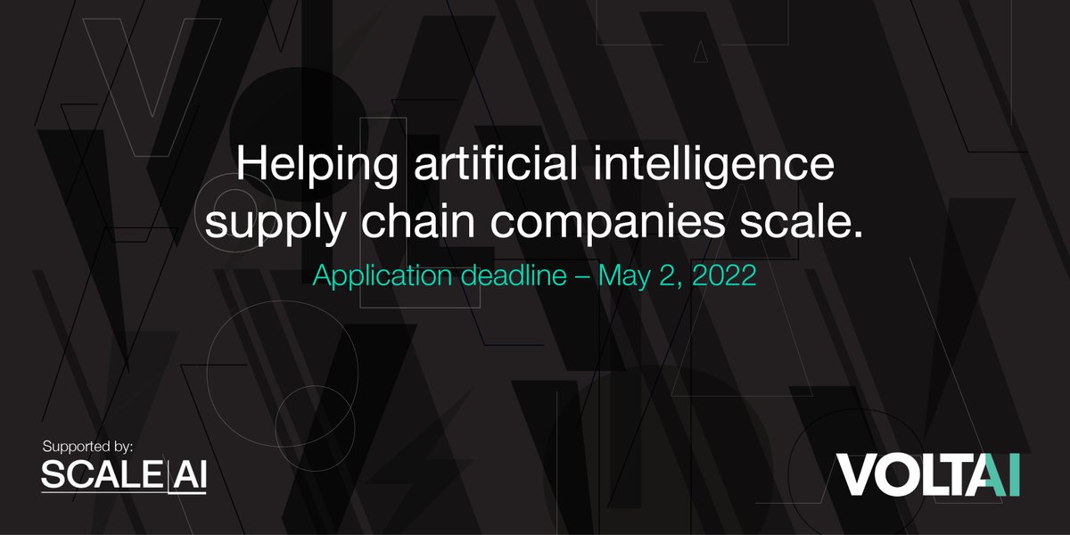 If you’re a #Cdn #AI-enabled supply chain company looking to scale, #VoltaAI could be for you! Get access to funding and programming to scale. Apply now at: voltaeffect.com/volta-ai 

<a href="/ScaleAICanada/">Scale AI</a>