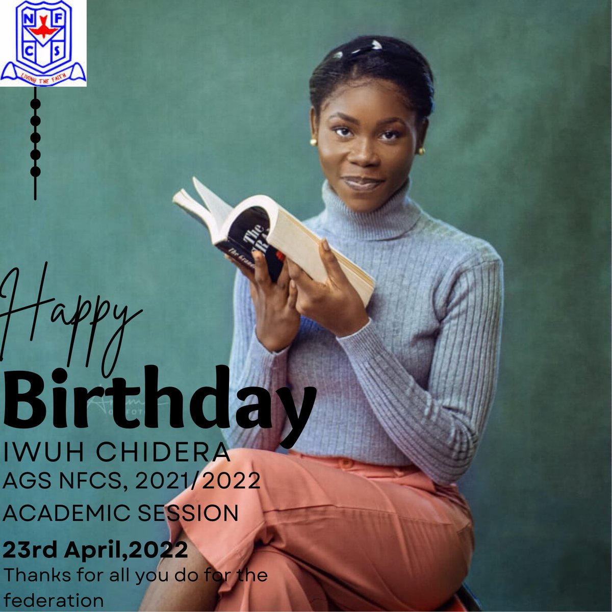 nfcsui's tweet photo. Happy birthday to our pretty AGS @_dherah 🙈🙈

Your commitment to Pen club, NFCS central and general executives, as well as the whole of the federation, is top notch. Thank you for being invaluable.

NFCS loves you❤ https://t.co/U4mPD5vr58