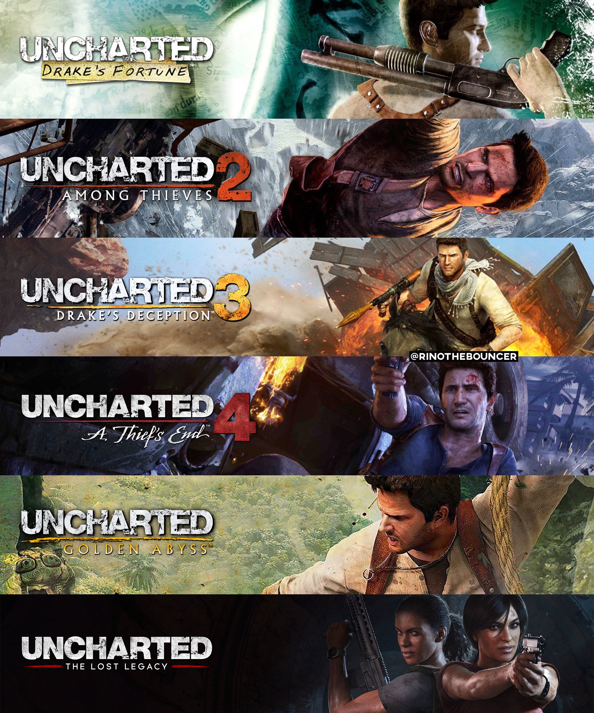 Rino on X: "Uncharted 🔫 🗺🥾 ✓Drake's Fortune: 88% ✓Among Thieves: 96%  ✓Drake's Deception: 92% ✓A Thief's End: 93% ✓The Golden Abyss: 80% ✓The  Lost Legacy: 84% ~42m copies, and no Ls