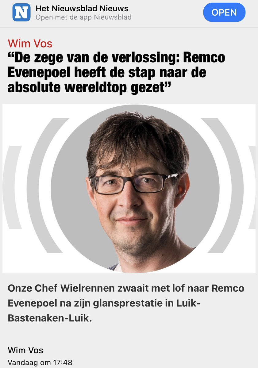 Van het eeuwige probleem (bij een 22 jarige die net komt piepen) naar de wereldtop… Het kan snel gaan hè Wim! #draaienmetdewind