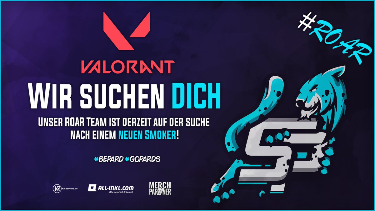 Snowpards_eu's tweet photo. Unser ROAR Team ist derzeit auf der suche nach einem neuen Spieler!

Was suchen wir?
❄️Smoker mit Teamerfahrung ab Immo+ (min. 18 Jahre)

Wie bewerbt Ihr Euch?
❄️https://t.co/cVODNp6kXG

Informationen zu uns, findet Ihr auf: https://t.co/K1K5OOXEC2

#BEPARD #VALODE #PROJECTV https://t.co/E2clsSHQYf